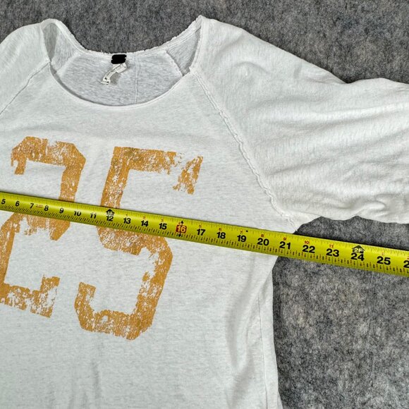 We The Free Touchdown Tailgate Graphic Tunic Top Size Small Jersey White Gold - Picture 6 of 10